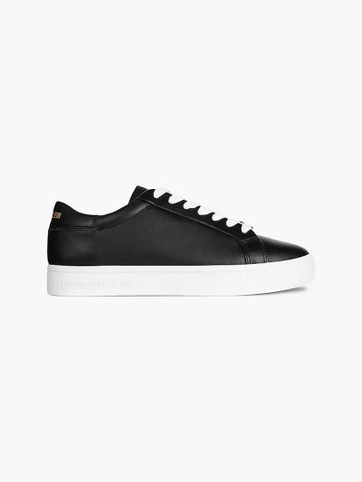 Calvin Klein Cipők HU898630 | Calvin Klein Bőr Női Sportcipő Fekete
